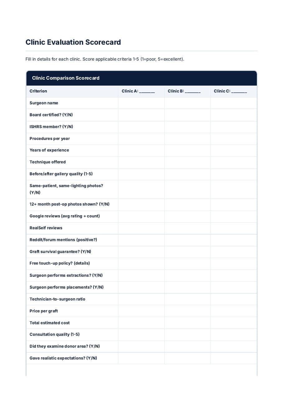 Hair Transplant Decision Kit preview page 2