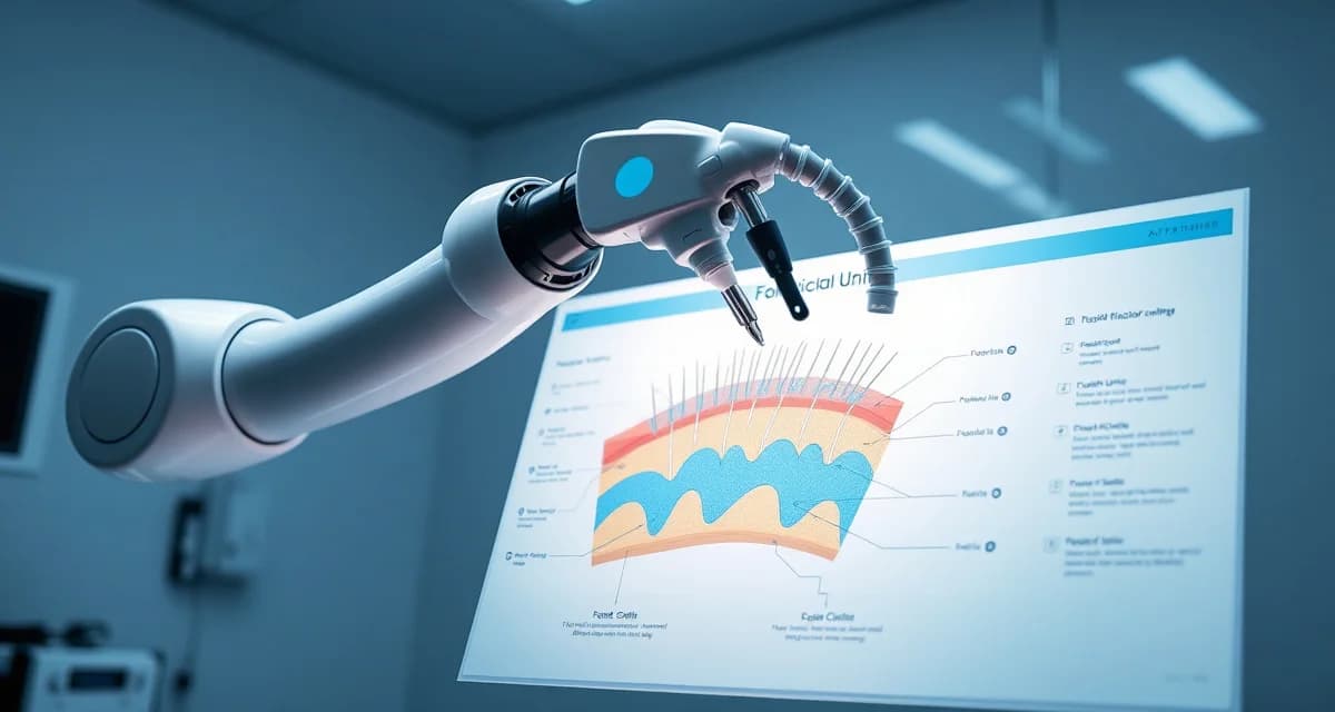 FDA-cleared robotic hair transplant technology ARTAS iX robotic FUE system with AI-powered imaging for automated hair transplant extraction and implantation assistance