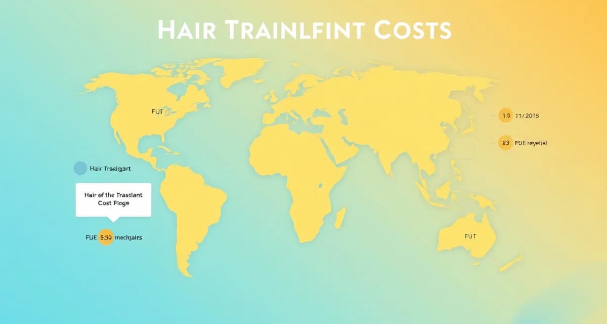 Regional hair transplant pricing guide visualization Hair transplant cost comparison chart showing pricing by region and surgical method including FUE and FUT procedures.