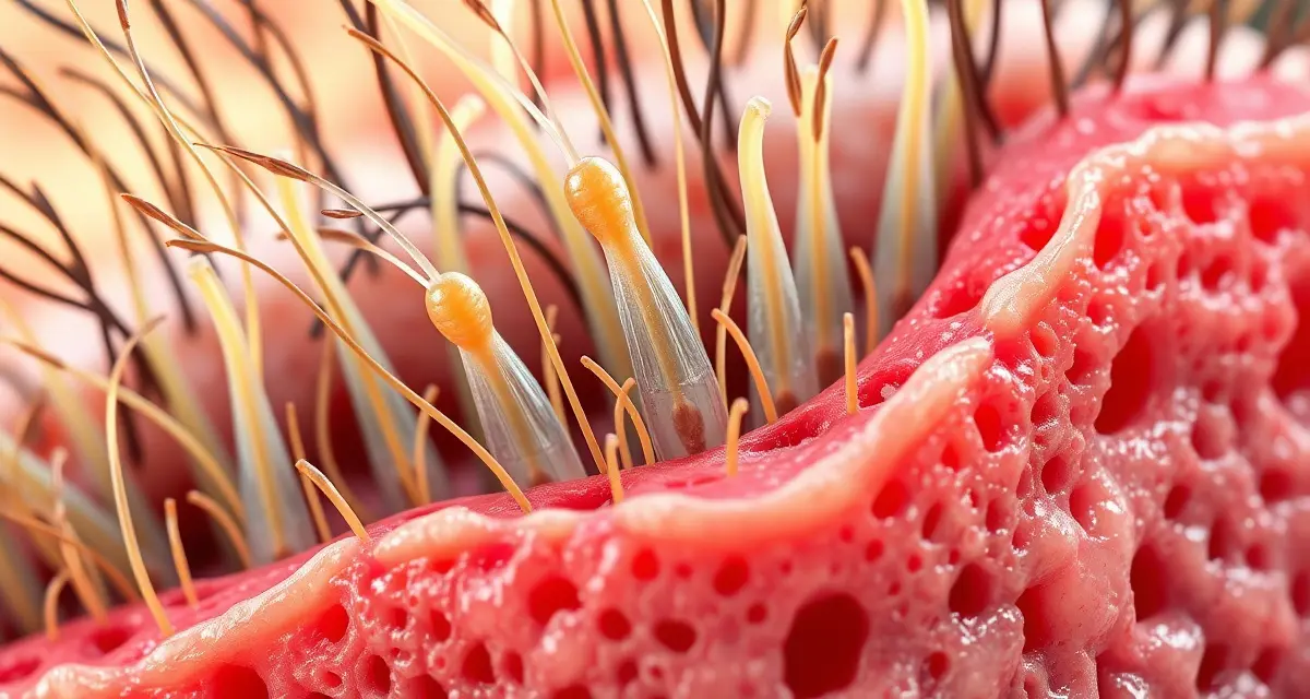 Graft survival factors in hair transplant success Medical illustration showing hair transplant graft survival and follicle integration into scalp tissue