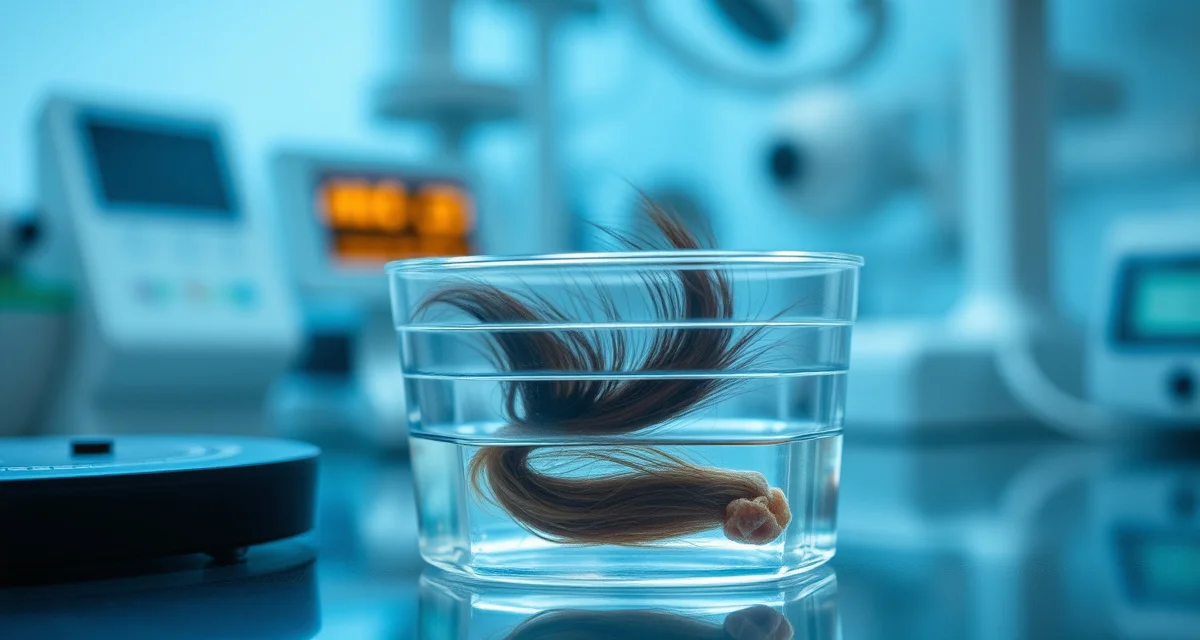 Hair graft preservation technology for FUE procedures HypoThermosol FRS preservation medium in sterile container for hair transplant graft storage and survival