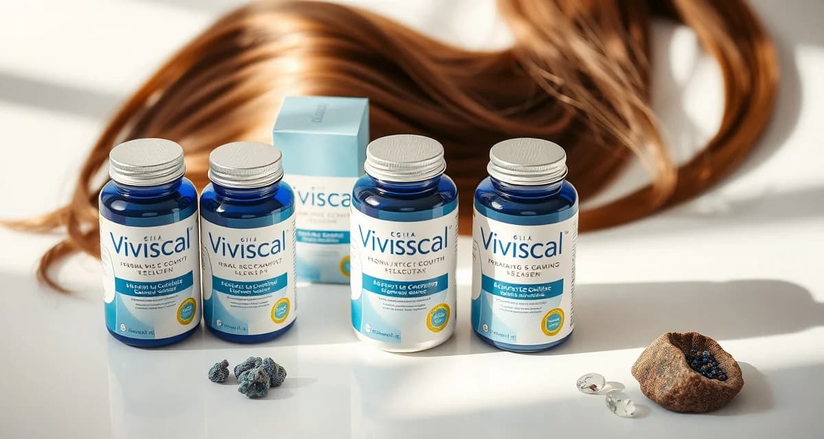 Viviscal supplement for hair loss and regrowth Viviscal hair growth supplement bottles featuring AminoMar marine protein complex for thinning hair treatment