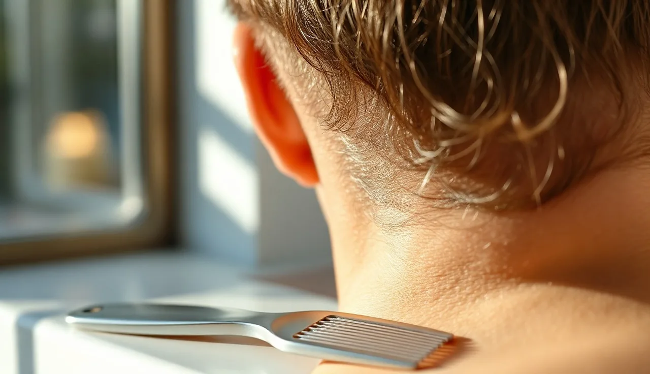 Close view of thinning scalp with visible redness suggesting seborrheic dermatitis hair loss