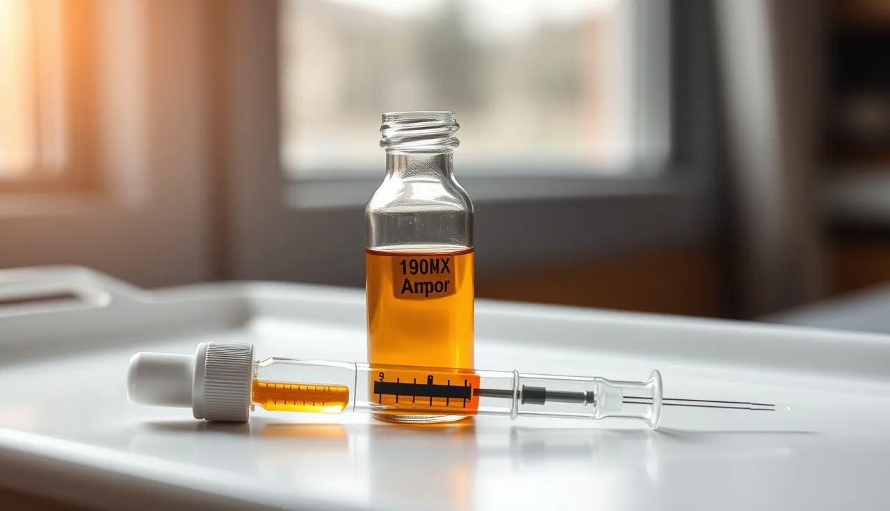 Blood draw vial and needle on a clinical tray, suggesting B12 deficiency testing for hair loss