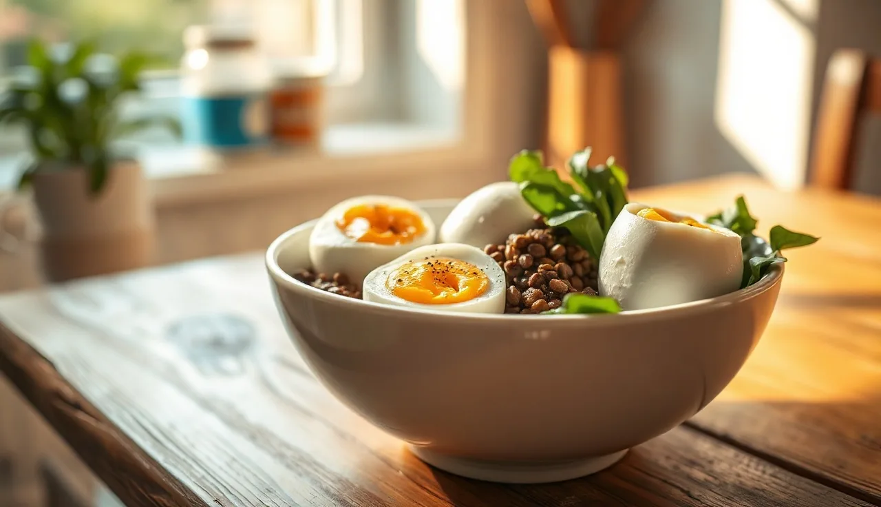 Bowl of protein-rich eggs, lentils, and spinach linked to preventing hair loss